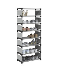 Étagère à chaussures 8 niveaux gris 54x28x124cm tissu non-tissé | Mobilier & Déco