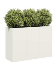 Jardinière blanc 120x40x80 cm acier laminé à froid | Mobilier & Déco