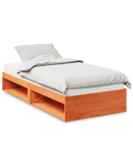 Lit de jour avec matelas cire marron 90x190 cm bois pin massif | Mobilier & Déco