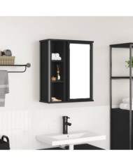 Armoire murale de salle de bain miroir chêne noir 50x21x60 cm | Mobilier & Déco