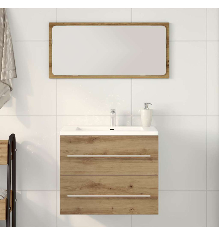 Armoire lavabo de salle de bain chêne artisanal bois ingénierie | Mobilier & Déco