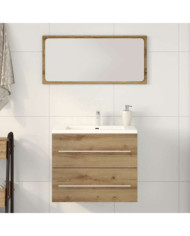 Armoire lavabo de salle de bain chêne artisanal bois ingénierie | Mobilier & Déco