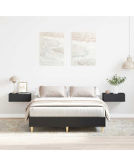 Cadre de lit sans matelas noir 140x190 cm bois d'ingénierie | Mobilier & Déco