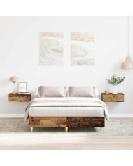 Cadre de lit sans matelas vieux bois 140x190 cm bois ingénierie | Mobilier & Déco
