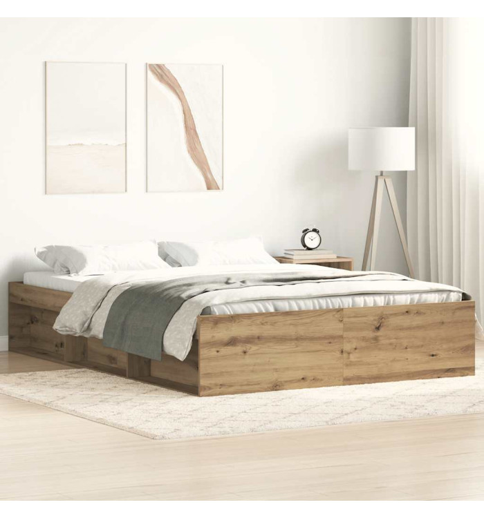 Cadre de lit sans matelas chêne artisanal 120x190 cm | Mobilier & Déco