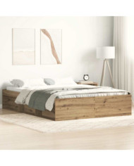Cadre de lit sans matelas chêne artisanal 120x190 cm | Mobilier & Déco