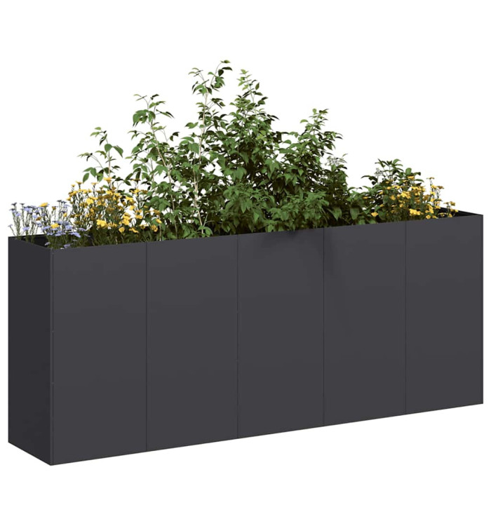 Jardinière noir 200x40x80 cm acier laminé à froid | Mobilier & Déco