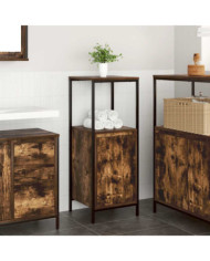 Meuble de salle de bain avec étagères chêne fumé 36x35x95 cm | Mobilier & Déco