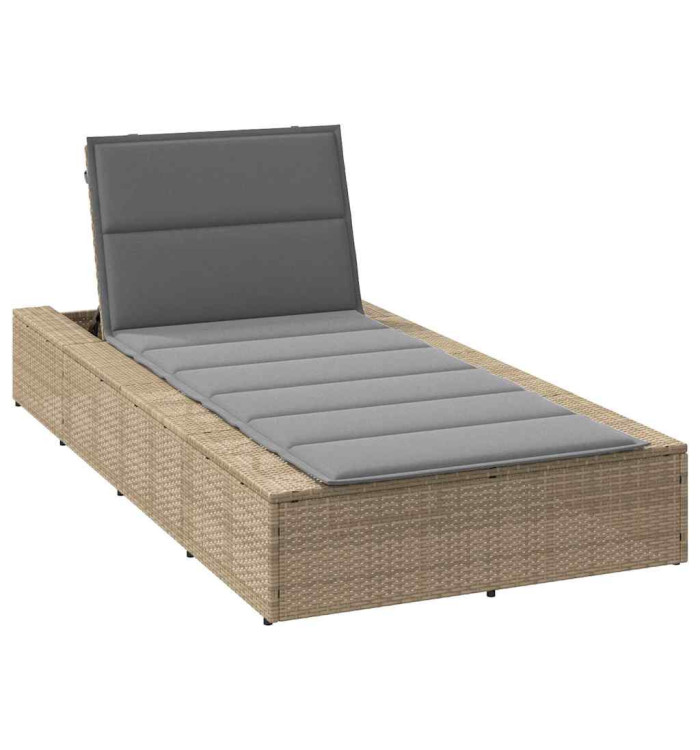 Transat avec coussin flottant beige résine tressée | Mobilier & Déco