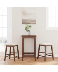 chaises de bar avec coussins 2 pcs marron bois massif d'hévéa | Mobilier & Déco
