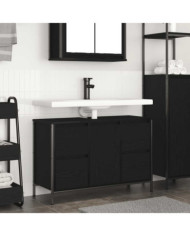 Meuble sous-vasque avec tiroirs chêne noir 90x34,5x60 cm | Mobilier & Déco