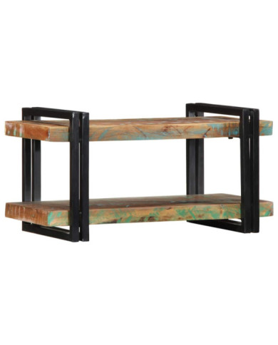 Étagère murale multicolore bois massif récupération | Mobilier & Déco