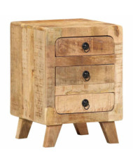 Table de chevet 37x32x50 cm bois de manguier massif brut | Mobilier & Déco