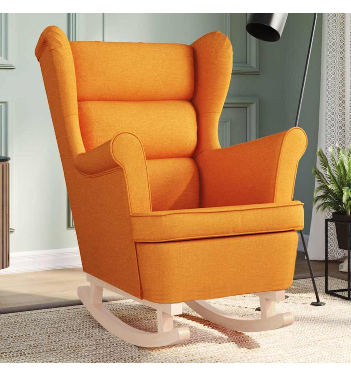 Chaise à bascule jaune foncé 74x90x102 cm tissu | Mobilier & Déco