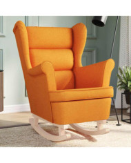 Chaise à bascule jaune foncé 74x90x102 cm tissu | Mobilier & Déco