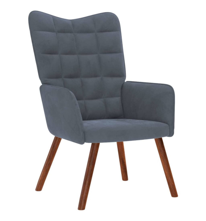 Chaise de relaxation Gris foncé Velours | Mobilier & Déco