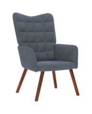 Chaise de relaxation Gris foncé Velours | Mobilier & Déco