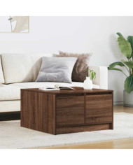 Table basse avec tiroirs chêne marron 70,5x70x40 cm | Mobilier & Déco