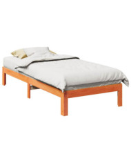 Cadre de lit sans matelas cire marron 90x200 cm bois pin massif | Mobilier & Déco