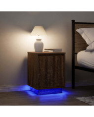  Tables de chevet avec lumières LED 2pcs chêne marron 38x34x50cm | Mobilier & Déco