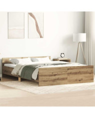 Cadre de lit sans matelas chêne artisanal 150x200 cm | Mobilier & Déco