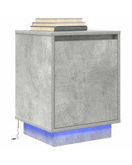  Table de chevet avec lumières LED gris béton 38x34x50 cm | Mobilier & Déco
