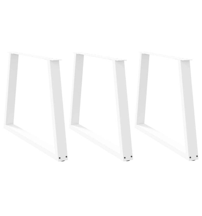 Pieds de table à manger forme de V 3 pcs blanc 90x(72-73,3) cm | Mobilier & Déco
