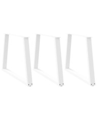 Pieds de table à manger forme de V 3 pcs blanc 90x(72-73,3) cm | Mobilier & Déco