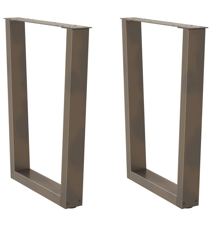 Pieds de table à manger forme V 2 pcs acier naturel acier | Mobilier & Déco