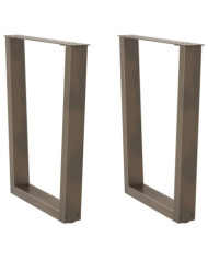 Pieds de table à manger forme V 2 pcs acier naturel acier | Mobilier & Déco