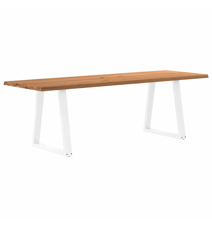 Table à manger avec bord naturel 240x80x74 cm bois massif chêne | Mobilier & Déco