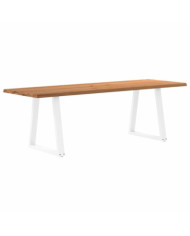 Table à manger avec bord naturel 240x80x74 cm bois massif chêne | Mobilier & Déco