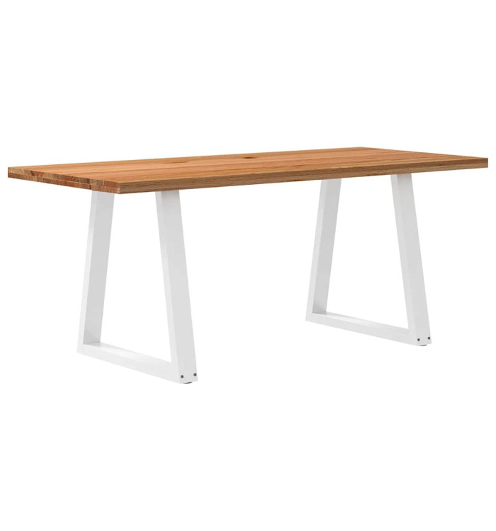 Table à manger marron clair bois de chêne massif rectangulaire | Mobilier & Déco
