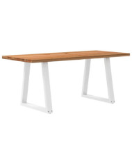 Table à manger marron clair bois de chêne massif rectangulaire | Mobilier & Déco