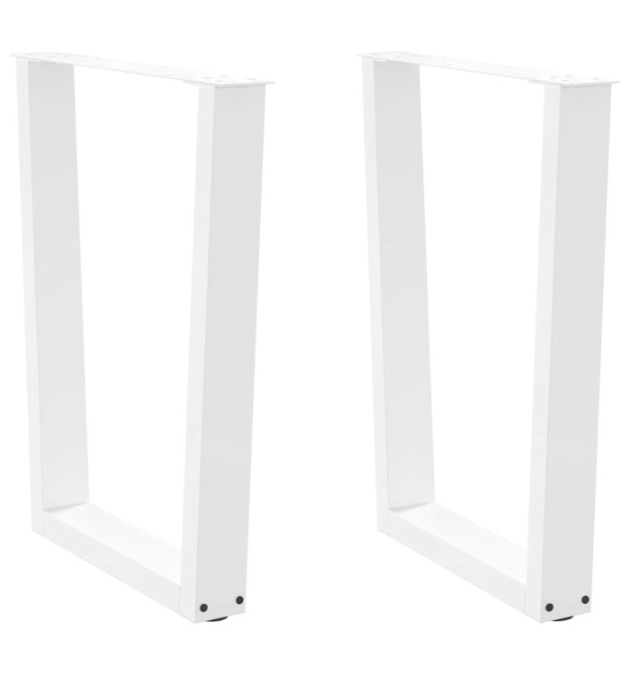 Pieds de table à manger forme V 2pcs blanc 60x(72-73,3)cm acier | Mobilier & Déco