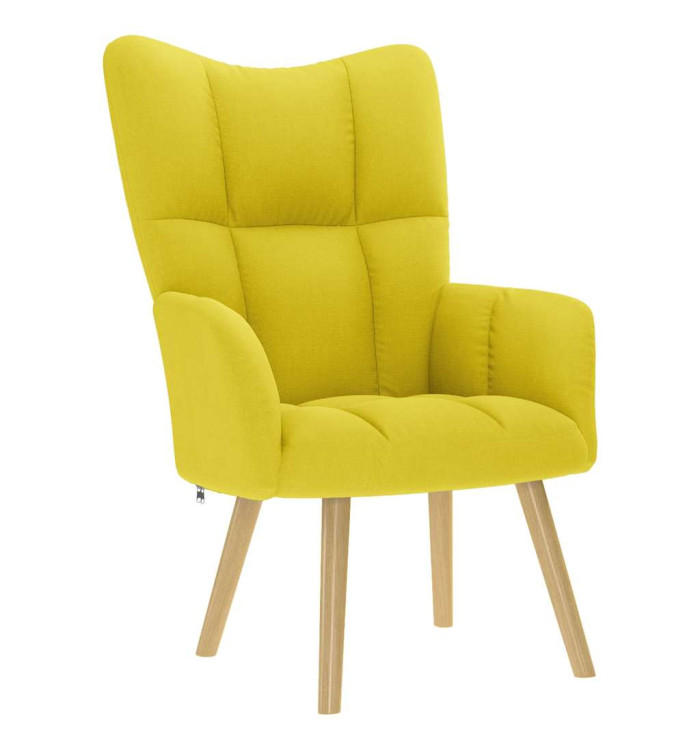Chaise de relaxation jaune clair tissu | Mobilier & Déco