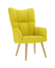 Chaise de relaxation jaune clair tissu | Mobilier & Déco