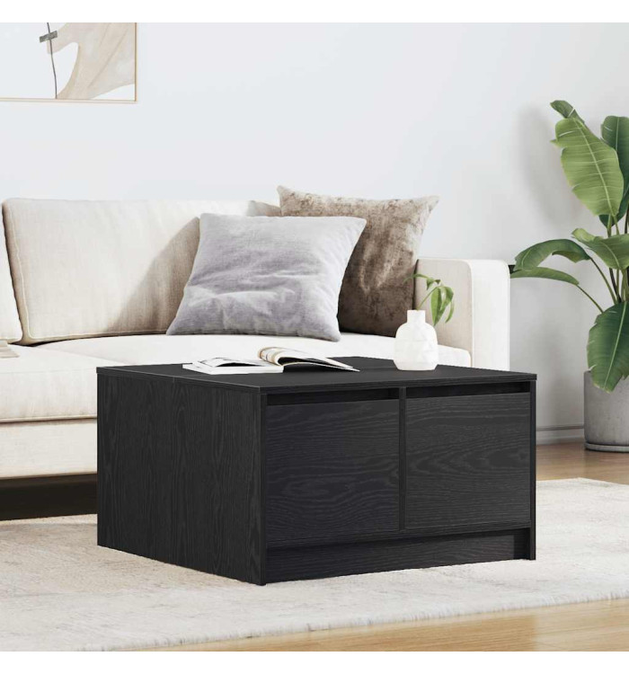 Table basse avec tiroirs chêne noir 70,5x70x40 cm | Mobilier & Déco