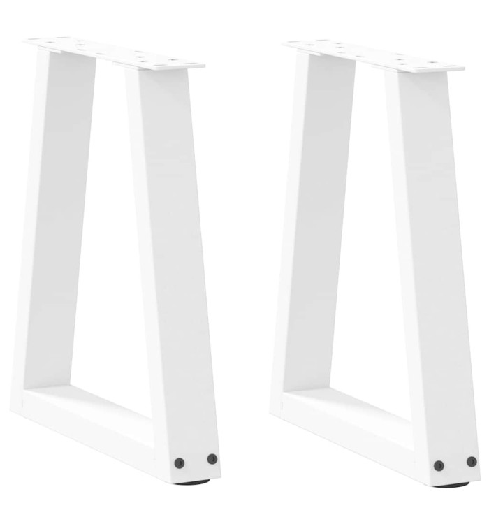 Pieds de table à manger forme de V 2 pcs blanc 38x(42-43,3) cm | Mobilier & Déco