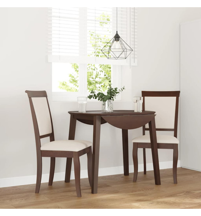 Chaises à manger coussins 2 pcs marron bois massif caoutchouc | Mobilier & Déco