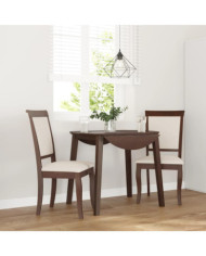 Chaises à manger coussins 2 pcs marron bois massif caoutchouc | Mobilier & Déco