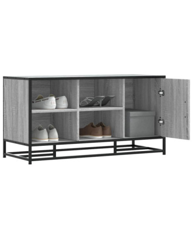 Banc à chaussures sonoma gris bois d'ingénierie et métal | Mobilier & Déco