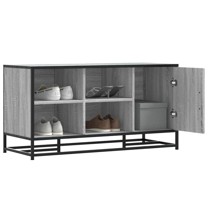 Banc à chaussures sonoma gris bois d'ingénierie et métal | Mobilier & Déco
