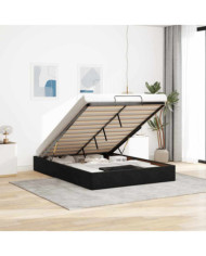 Cadre de lit ottoman sans matelas noir 140x190 cm velours | Mobilier & Déco