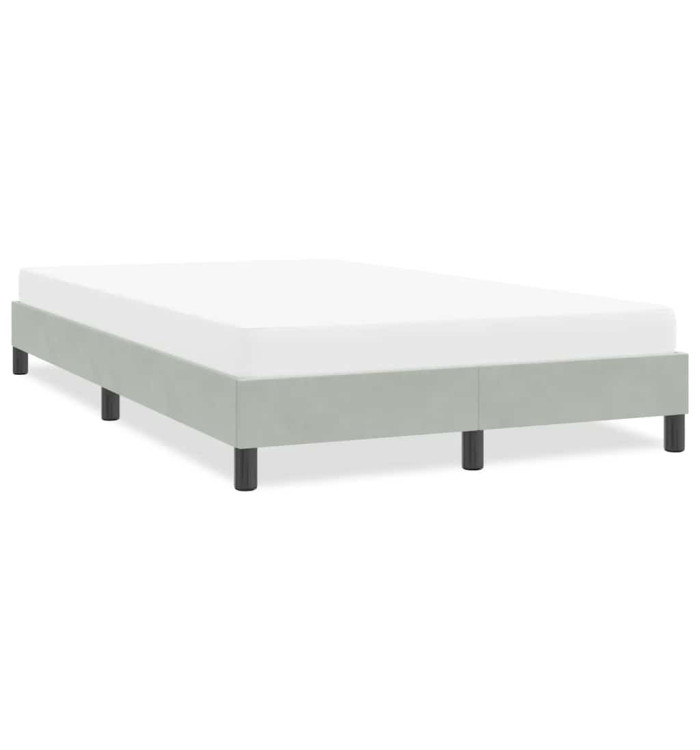 Cadre de lit sans matelas gris clair 120x220 cm velours | Mobilier & Déco