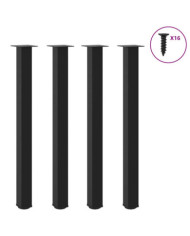 Pieds de table basse noir 4 pcs 110-112 cm acier | Mobilier & Déco