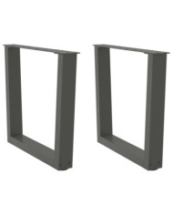 Pieds de table à manger en forme de V 2 pcs anthracite acier | Mobilier & Déco