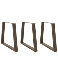 Pieds de table à manger forme V 3 pcs acier naturel acier | Mobilier & Déco