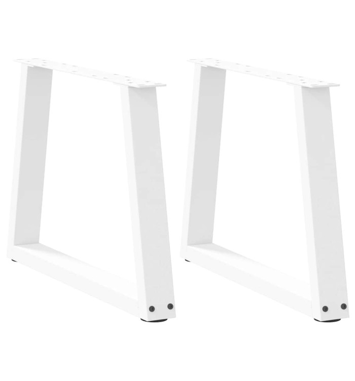Pieds de table à manger forme V 2pcs blanc 60x(42-43,3)cm acier | Mobilier & Déco