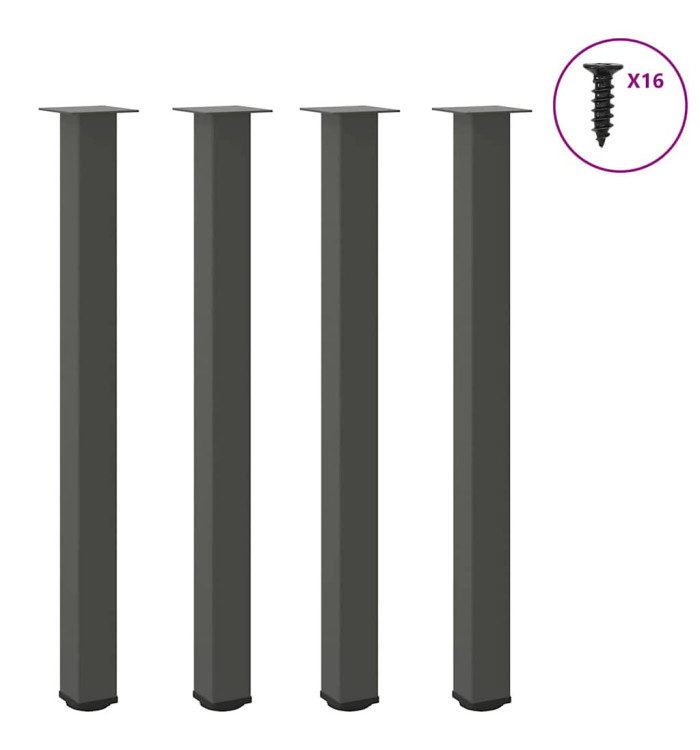 Pieds de table basse anthracite 4 pcs 110-112 cm acier | Mobilier & Déco